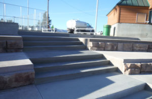 stair view of washington park baseball field bleacher system in Casper, Wyoming