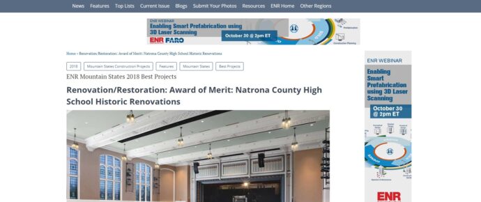 WLC Engineering & Surveying and Team Receive Award of Merit for NCHS Renovations