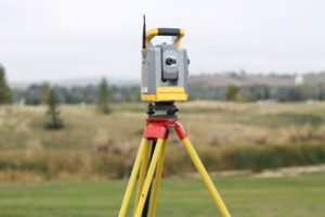 A photo of a Total Station used for Land Surveying, inlcluding boundary surveys
