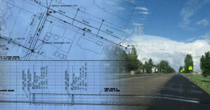 storm water improvements design plan and finished road